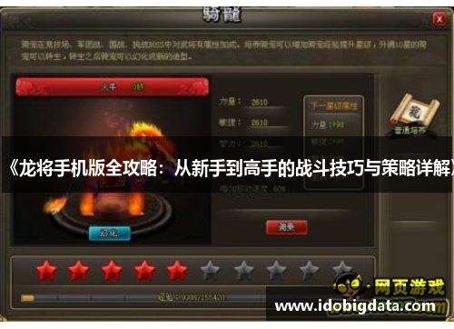 《龙将手机版全攻略：从新手到高手的战斗技巧与策略详解》